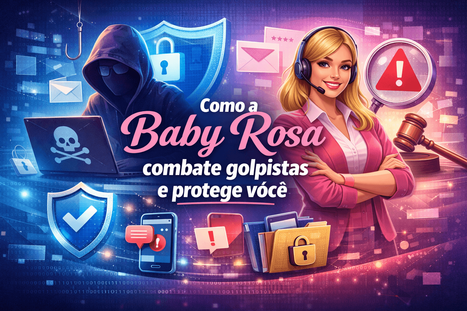 O que a Baby Rosa tem feito para combater golpistas e proteger você